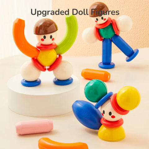 Set Constructie Magnetica Mideer Rainbow Magnetic Building Stick, pentru Dezvoltare STEM si Imaginatie, 32 Piese [1]