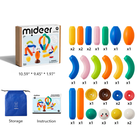 Set Constructie Magnetica Rainbow Building Stick, 32 Piese, Varsta 3 Ani+ [7]