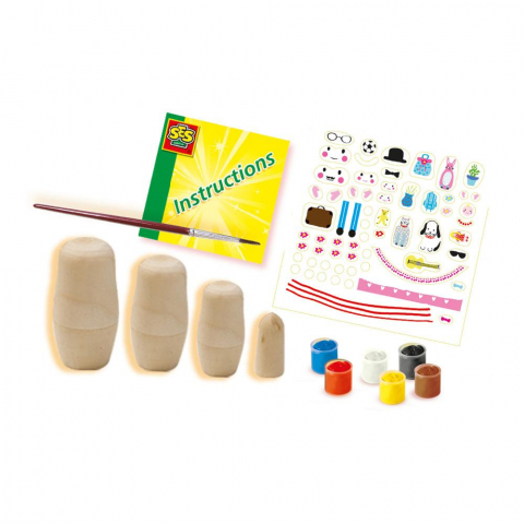 Set copii de decorare papusi Matrioska cu vopsea si accesorii, copii varsta 5 ani+ [7]