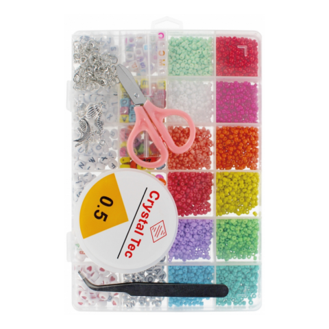Art & Craft si Artizanat - Set creatie accesorii margele alfabet MegaCreative, 532113, 19x13x2cm