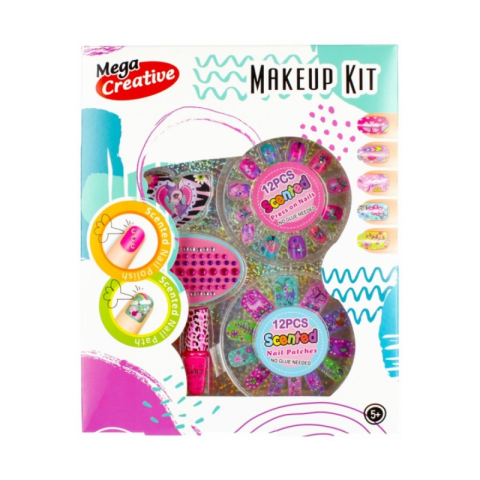 Frumusețe, bijuterii, accesorii fetițe - Set creatie accesorii unghii autocolante MegaCreative 479633, 20x24x3, +5ani