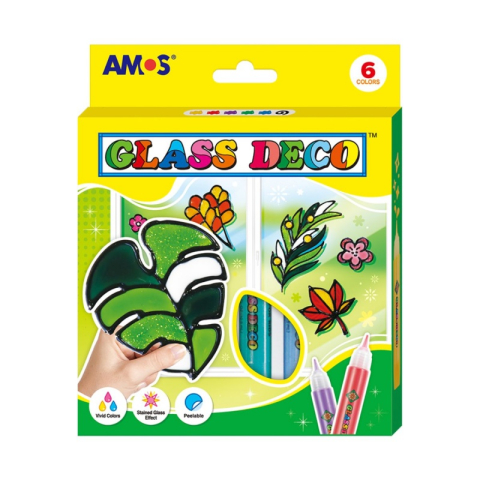 Seturi creative pentru copii - Set creatie AMOS GD10P6, Glass Deco, 6 culorix10.5ml