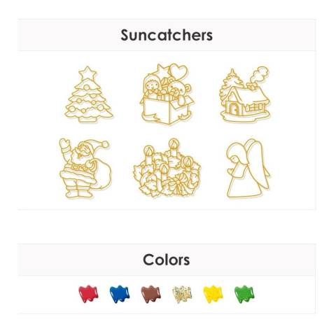 Set creatie AMOS SD10P6-CH, GlassDeco Christmass, 6 culori /10.5ml+6 sabloane [1]
