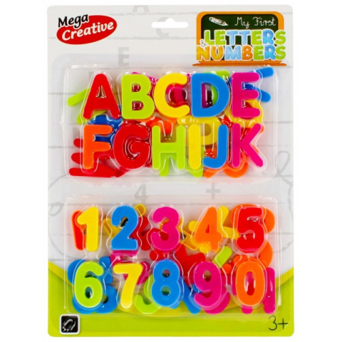 Set creatie litere si cifre magnetice, 50 pcs/blister, diverse culori, MegaCreative, 462721 [1]