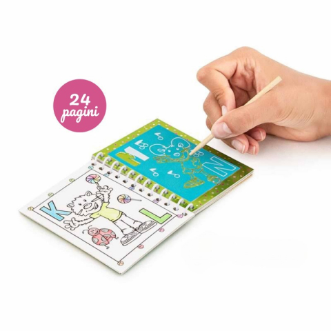 Set creatie notes razuibil+creion 24 pagini, Scratchbook Trendhaus, 8,5x10.5 cm, CH28645 [2]