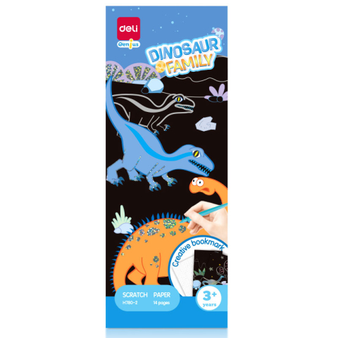 Jucării și Jocuri pentru copii - Set creativ 15 semne de carte carton razuibil dinozauri deli