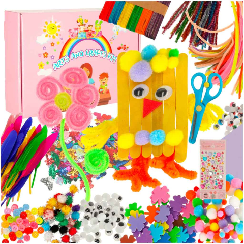 Art & Craft si Artizanat - Set Creativ Arta si Lucru Manual 1200 Piese – Kit Arta Copii