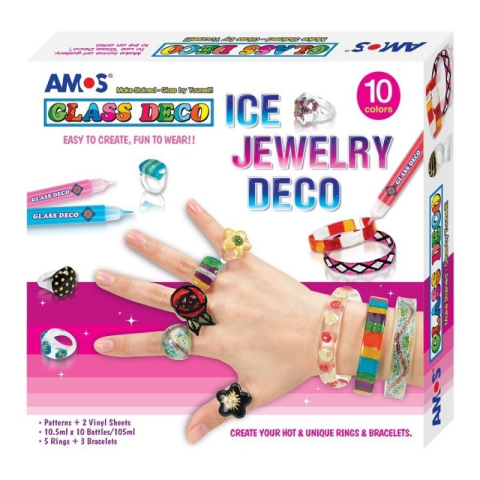 Îmbrăcăminte și accesorii - Set creativ - bijuterii, 3 bratari, 5 inele, Amos, GD10P10IJ