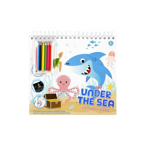 Set creativ - Carte cu activitati, Crazy Creatures, cu 6 creioane colorate, Starpak, 497703 [1]
