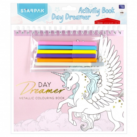 Art & Craft si Artizanat - Set creativ - Carte cu activitati, Day Dreamer, cu 5 carioci, 1 liner, Starpak, 497701