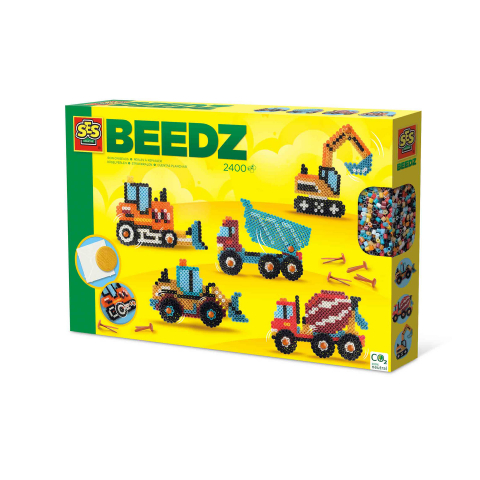 Seturi creative pentru copii - Set creativ copii Beedz - Margele de calcat Autovehicule de constructie, copii varsta 5 ani+,8 ani+