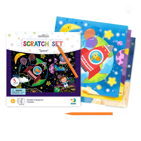 Seturi creative pentru copii - Set creativ de razuit, Spatiul Cosmic, copii varsta 5-9 ani