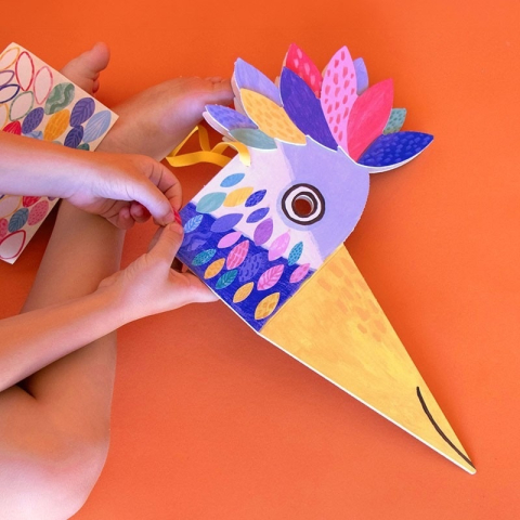 Set creativ DIY Masca pentru copii Pasare, Londji Baiat, Fata, varsta 3 - 6 ani, 6 - 9 ani [4]