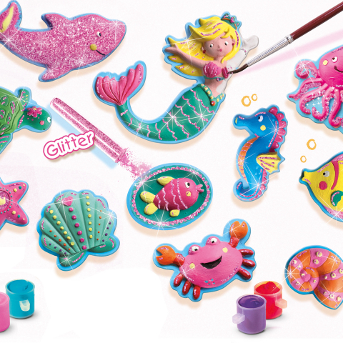Set creativ mulaj si pictura - Figurine ocean, copii varsta 5 ani+,8 ani+ [10]