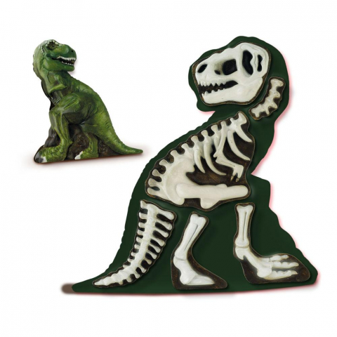 Set creativ mulaj si pictura - T-rex cu schelet fotoluminescent, copii varsta 5 ani+ [6]
