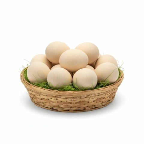 Pachet Paste: iarba decorativa verde 100g + 10 oua din lemn pentru pictat [5]