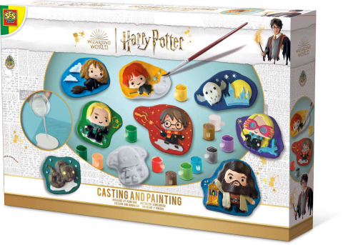 Figurine de pictat, Ipsos, Lemn - Set creativ pentru realizarea de figurine din ipsos/ pictura- tematica harry Potter, 6 ani+