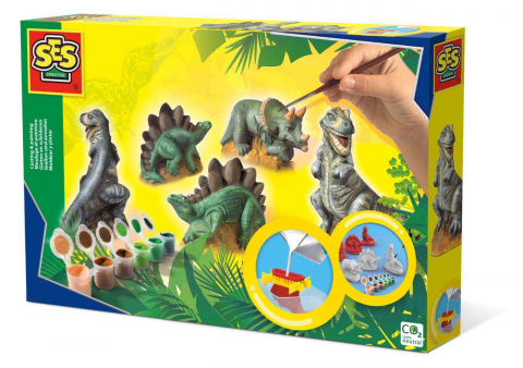 Figurine de pictat, Ipsos, Lemn - Set creativ pentru realizarea unor figurine din ipsos / pictura, 5 ani+