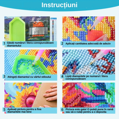 Set creativ - pictura cu diamante 40x50cm, CNX Paint by Beads - Chip - Suflet de fluture - cu cifre si litere, 8103 [2]