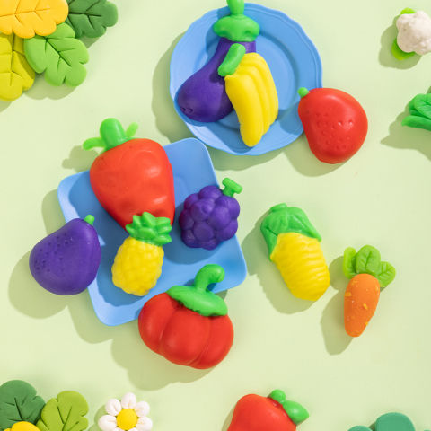 Set creativ plastilina + 19 accesorii fructe si legume deli [2]
