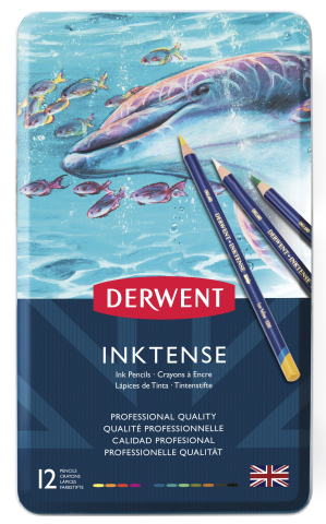 Rechizite Școlare - Set creioane 12 culori inktense derwent