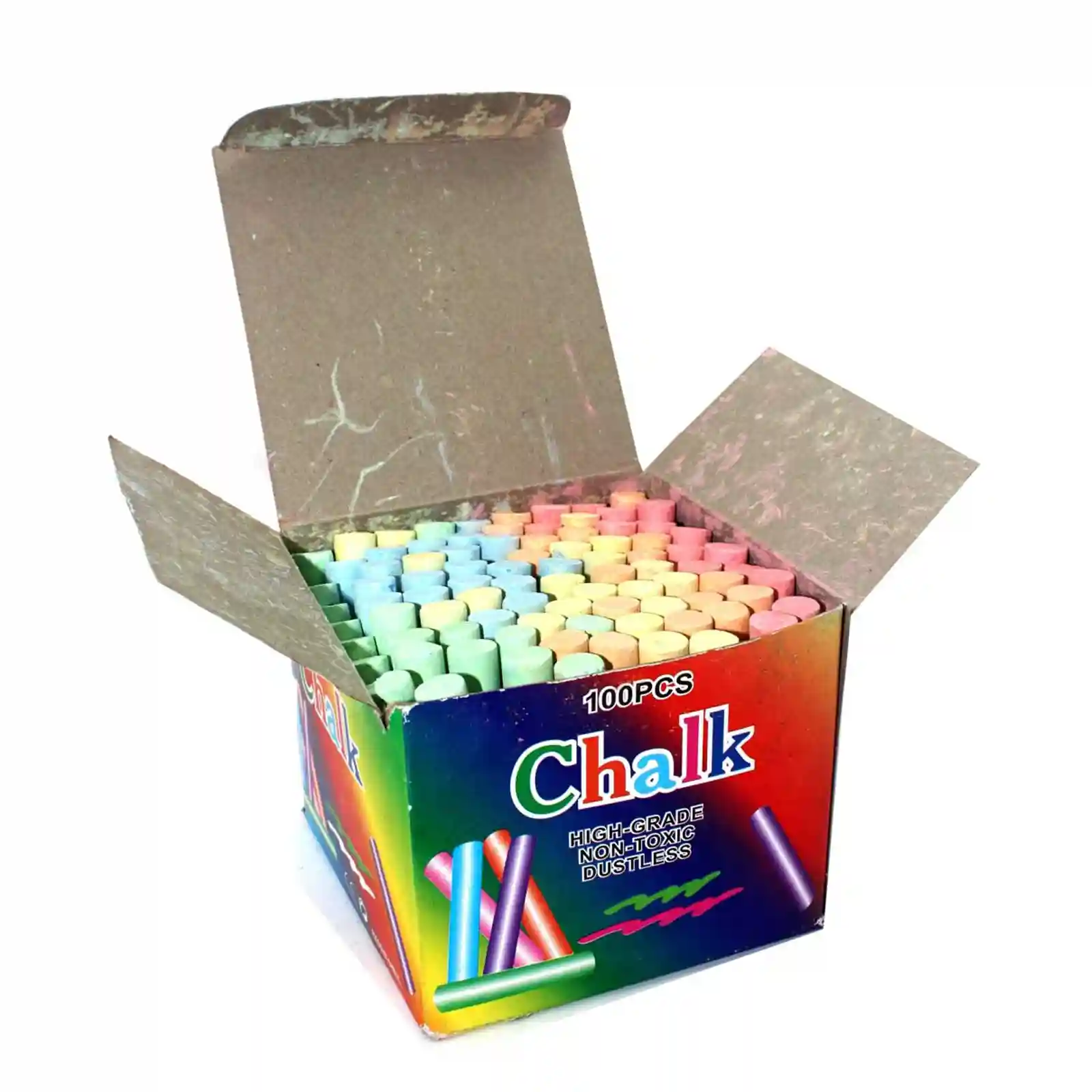 Jucării și Jocuri pentru copii - Set Creta Colorata fara praf, desene pe asfalt, 100 bucati