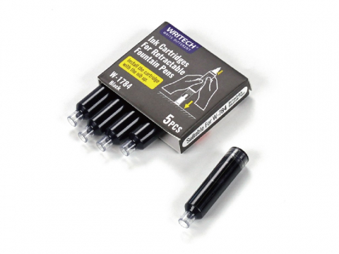 Rechizite Școlare - Set cu 5 patroane cerneală pentru stilou retractabil Writech, negru