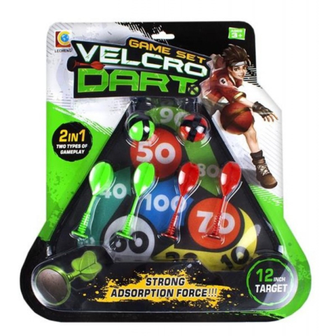 Jucării și Jocuri pentru copii - Set Darts 2 in1 - cu scai, triunghiular, include 4 sageti, 2 bile, diverse modele, multicolor, 3+ ani, MegaCreative, 429817
