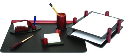 Articole pentru birou - Set de birou din lemn mahon 6 piese