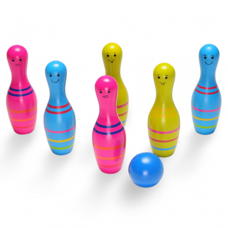 Set de bowling din lemn Skittles Jr., 3-7 ani [1]