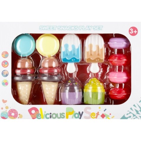 Jucării și Jocuri pentru copii - Set de bucatarie - mix desert - plastic, inghetara, briose, macarons, MegaCreative 500148, 3+ ani