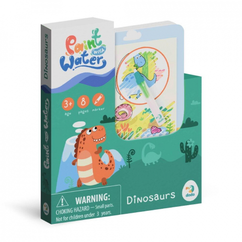 Cărți Educative, Activități - Set de colorat cu apa - Dinozauri