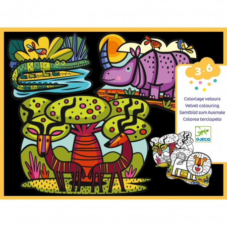 Art & Craft si Artizanat - Animale catifelate, Set cu planse de colorat, Djeco
