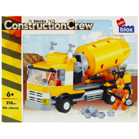 Jucării și Jocuri pentru copii - Set de constructie Alleblox Construction Crew - betoniera - AB5005 / 478242, 216 piese, 6+