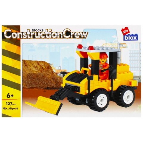Jucării și Jocuri pentru copii - Set de constructie Alleblox Construction Crew - buldoexcavator - AB5008 / 478252, 127 piese, 6+