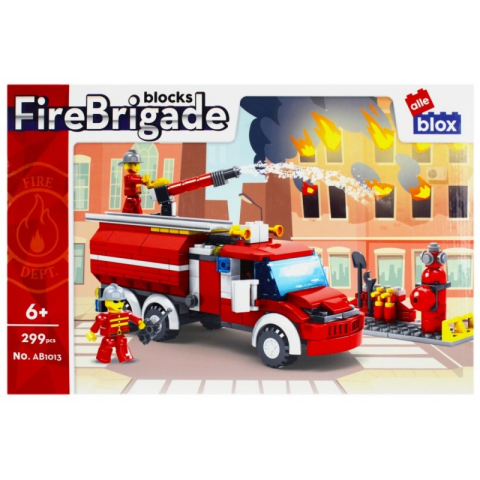 Jucării și Jocuri pentru copii - Set de constructie Alleblox Fire Brigade - camion de pompieri - AB1013 / 478258, 299 piese, 6+