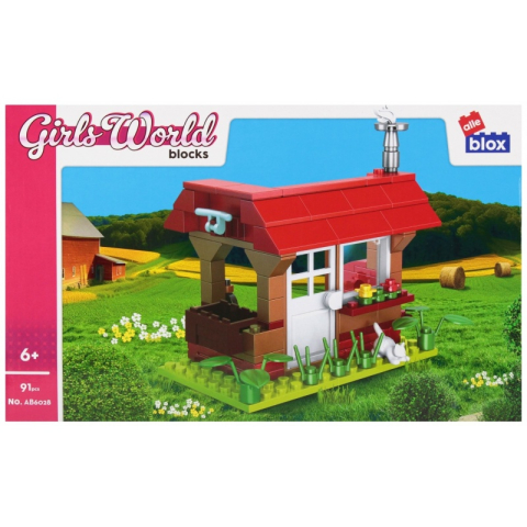 Jucării și Jocuri pentru copii - Set de constructie Alleblox Girls World - casa la tara- AB6028 / 547908, 91 piese, 6+
