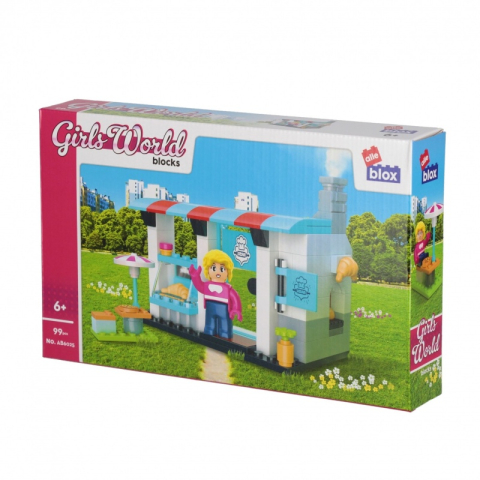 Set de constructie Alleblox Girls World - stand de brutarie - AB6025 / 547905, 99 piese, 6+ [1]