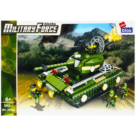 Jucării și Jocuri pentru copii - Set de constructie Alleblox Military Force - tanc si soldati - AB3014 / 478261, 563 piese, 6+