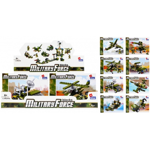 Jucării și Jocuri pentru copii - Set de constructie Alleblox Military Force - vehicule de lupta, diverse modele - 478226, 96-109 piese, 6+