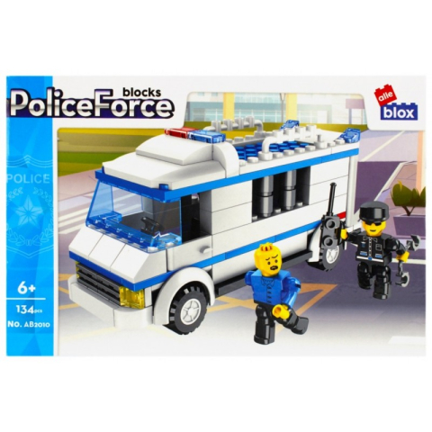 Jucării și Jocuri pentru copii - Set de constructie Alleblox Police Force - duba de politie - AB2010 / 478227, 134 piese, 6+