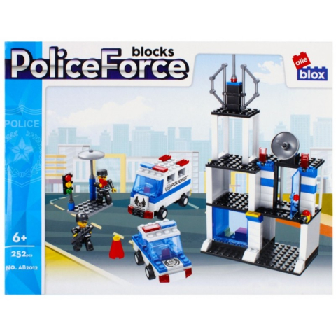 Jucării și Jocuri pentru copii - Set de constructie Alleblox Police Force - sectia de politie - AB2012 / 478240, 252 piese, 6+