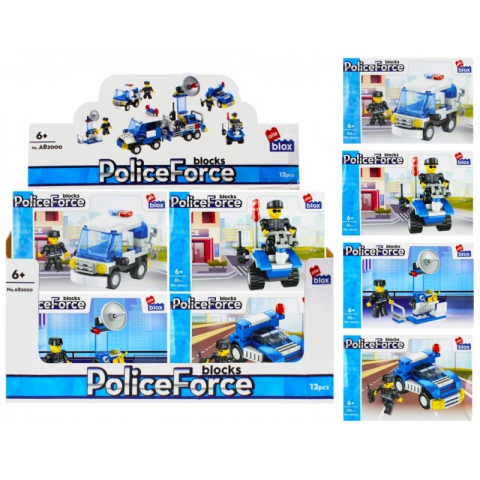 Jucării și Jocuri pentru copii - Set de constructie Alleblox Police Force - vehicule cu politist, diverse modele - 477373, 61-65 piese, 6+