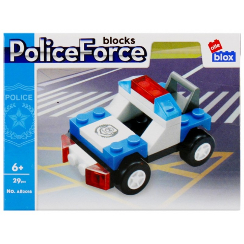 Jucării și Jocuri pentru copii - Set de constructie Alleblox Police Force - vehicule de politie, diverse modele, 29-39 piese, 6+