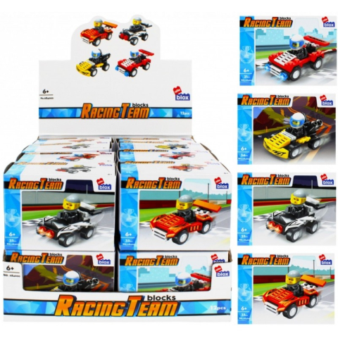 Jucării și Jocuri pentru copii - Set de constructie Alleblox Racing Team - masini de curse, diverse modele - 478262, 31-34 piese, 6+