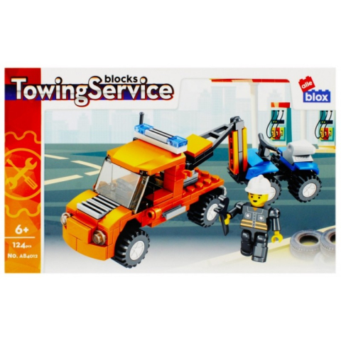 Jucării și Jocuri pentru copii - Set de constructie Alleblox Towing Service - camion de tractare - AB4012 / 478234, 124 piese, 6+
