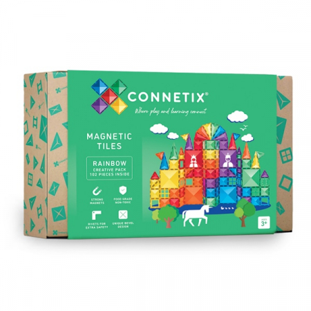 Jucării STEM, Știință şi Experimente - Connetix - Set de constructie magnetic, 100 piese - Micostore.ro