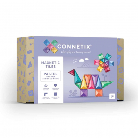Jucării de stivuit, construit si sortat - Connetix - Set de constructie magnetic , 32 piese - Micostore.ro