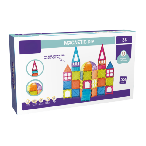 Jucării și Jocuri pentru copii - Set de constructie magnetic - 33 piese (7.5 cm)