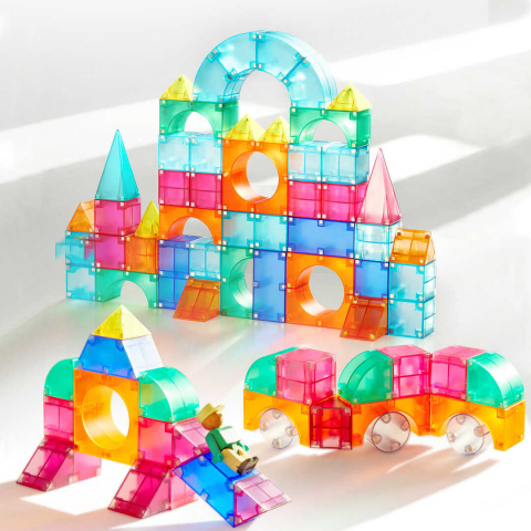 Set de constructie magnetic, 46 piese colorate [7]